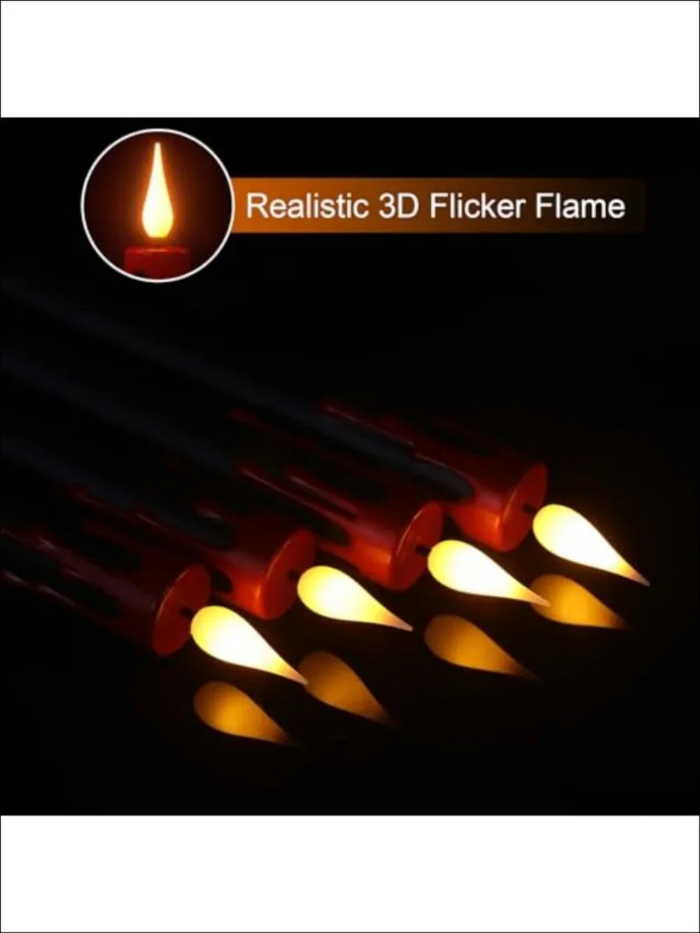 Flameless Taper Candles with Ghost Hand Holders Remote Timer 3D Flame Halloween_5